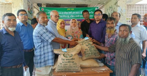 কাউনিয়ায় কৃষকের মাঝে বীজ ও রাসায়নিক সার বিতরণ