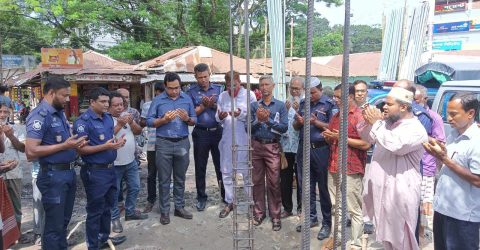 কাউনিয়ায় পুলিশ বক্স নির্মাণ কাজের উদ্বোধন
